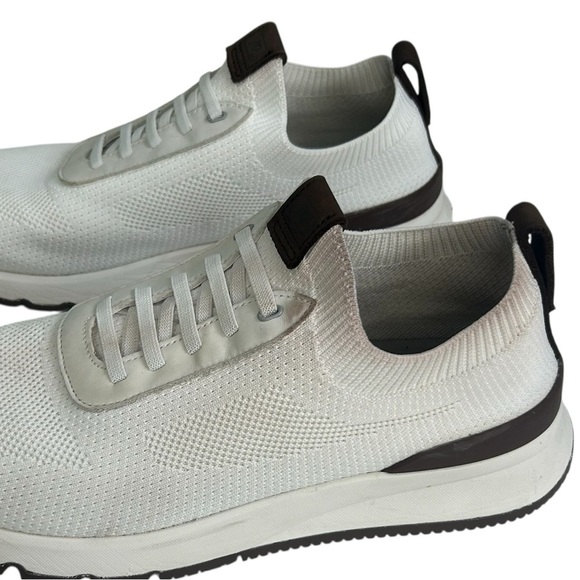 johnnie-O Prima Fly-Knit Lightweight Running Sneaker White Brown Mens SZ 12 READ - Picture 15 of 15